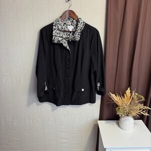 Zenergy by Chico's Size 3 XL Black Zip Up Jacket Thin Lightweight Unlined